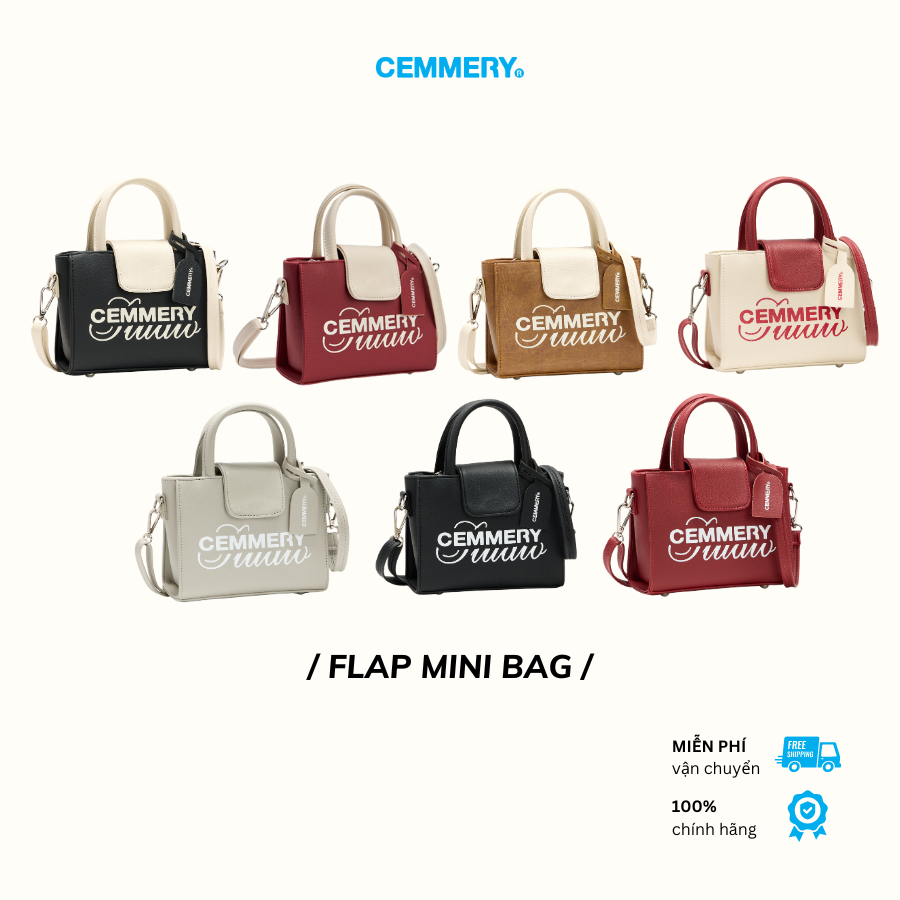 Túi Đeo Chéo CEMMERY Local Brand Chính Hãng Flap Mini Bag Da PVC Đựng Vừa Điện Thoại Promax 7 Màu
