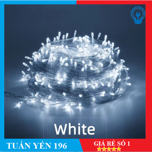 Dây đèn led nháy màu trắng 100M - Dây chớp led 100m 600 bóng - sáng trắng