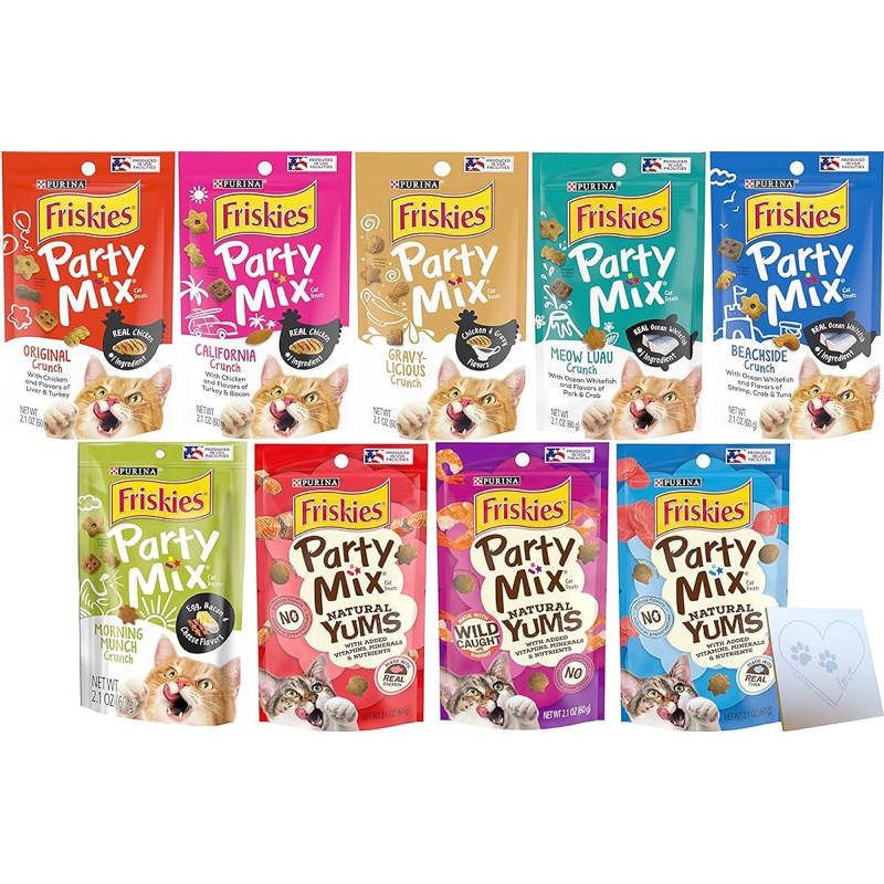 Purina Friskies Party Mix - Chuẩn Hàng Mỹ Snack Bánh Thưởng Thơm Ngon, Bổ Dưỡng Cho Mèo 60-170g