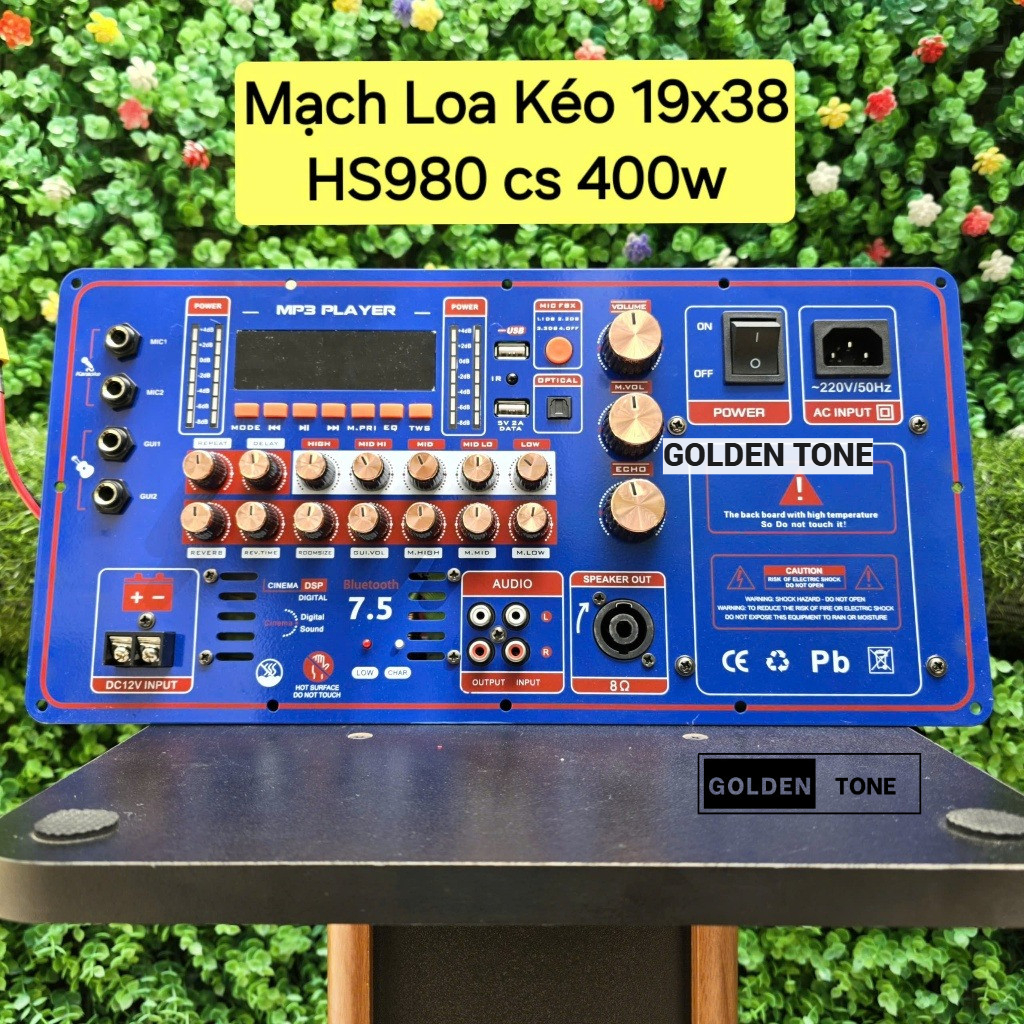 Mạch Loa Kéo HS980 400w Class D - Ver up phần mềm fix lỗi tự ngắt
