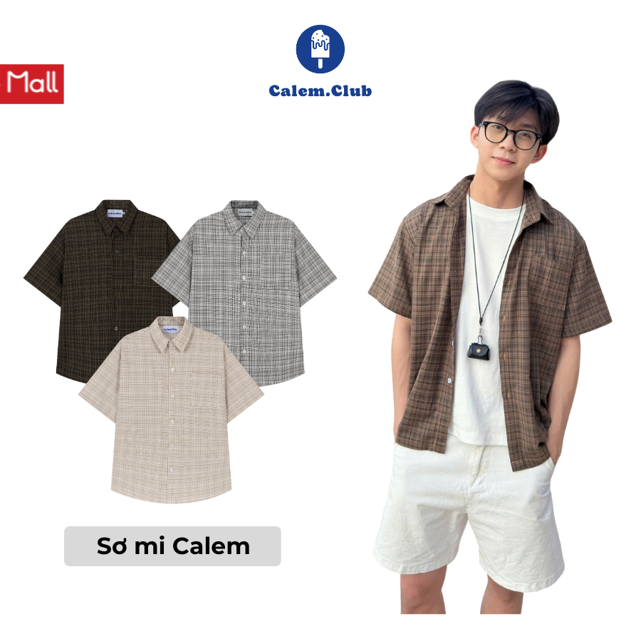 Calem.Club - Áo sơ mi tay ngắn Checked Shirt form rộng hoạ tiết kẻ caro năng động trẻ trung cho mùa 