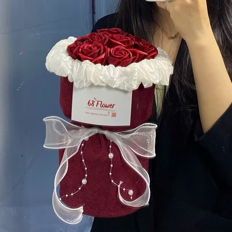 Bó hoa hồng sáp ecuado cao cấp 19 bông. Dáng công chúa, sang trọng, siêu xinh, đẹp hơn hoa thật. Thí