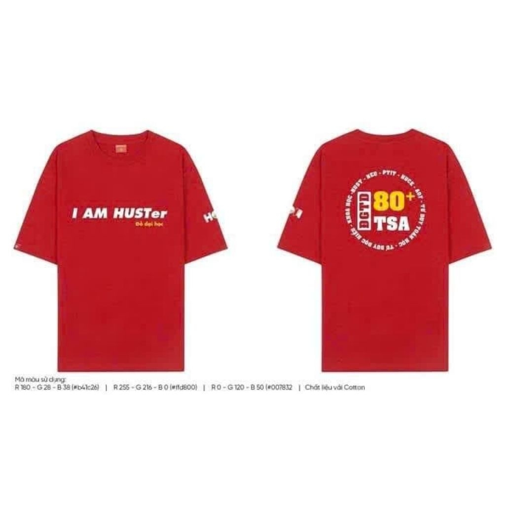 Áo Thun Đỏ Unisex HUST I AM HUSTer