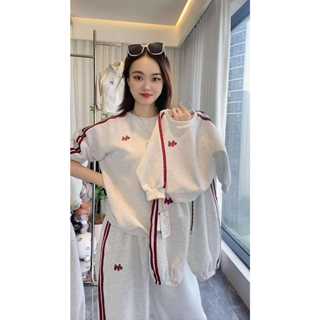 [MÂY KID] Hàng có sẵn - Bộ nỉ mẹ bé hot thêu hình cún CỔ TRÒN hit đủ sz 10-70kg chất liệu nỉ bông tàu