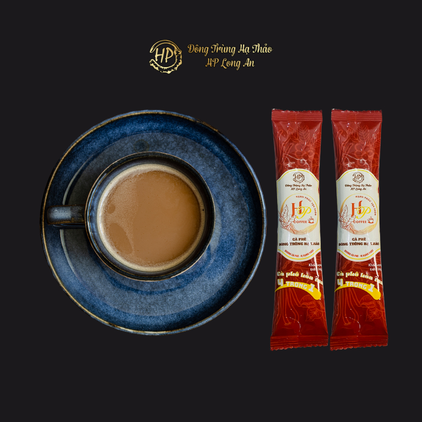 Cà Phê Đông Trùng Hạ Thảo HP Long An 15 Gói | Cà Phê Hòa Tan Bổ Dưỡng, Tăng Đề Kháng, Tỉnh Táo