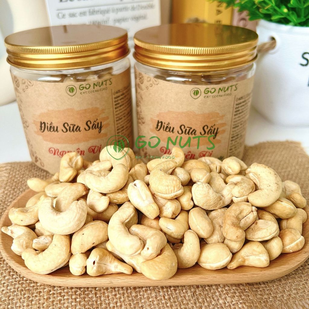 Điều Sữa sấy chín ăn liền đã tách vỏ GO NUTS hộp 250g, hạt điều size A Cồ VIP hạt to đều thơm béo