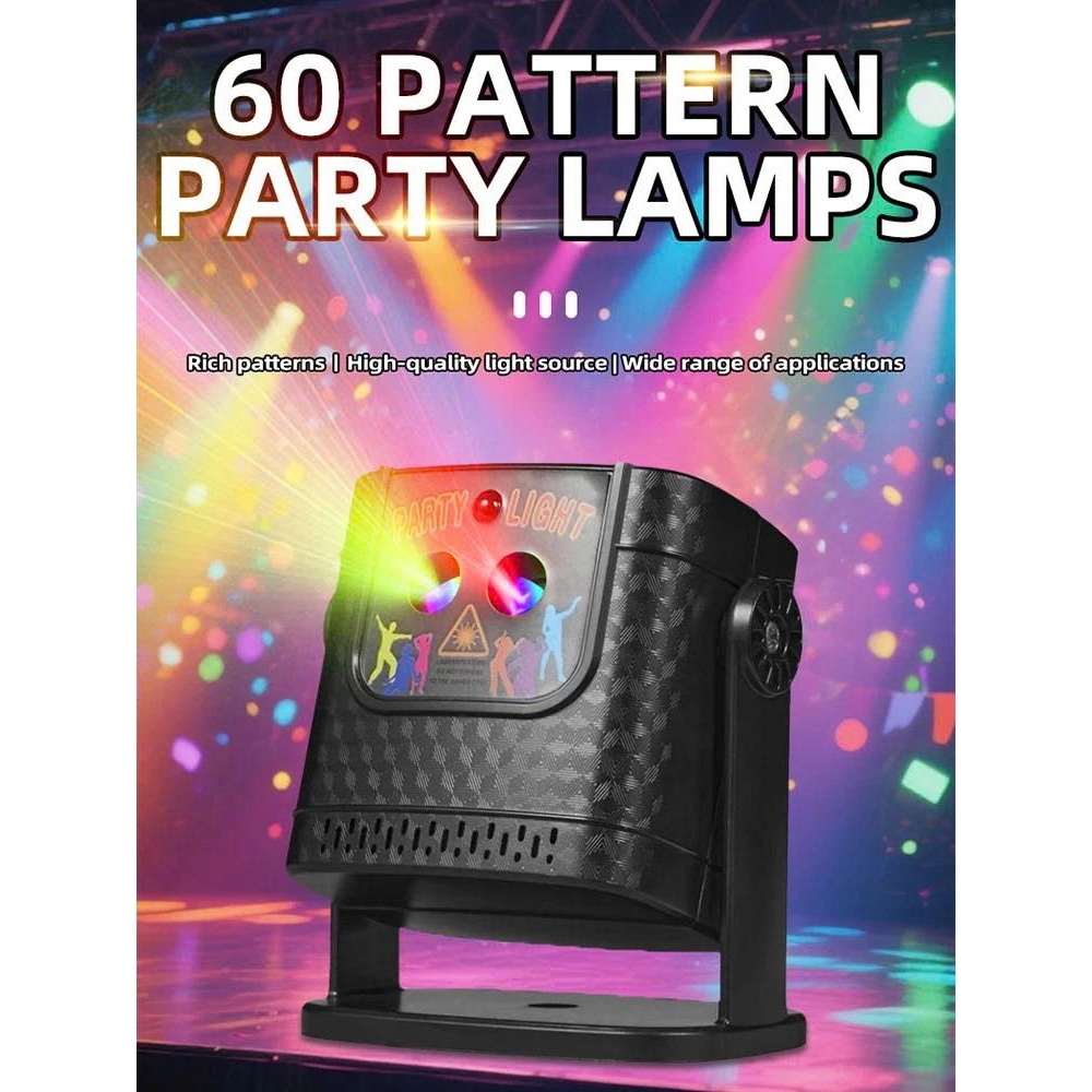 [Ánh sáng mạnh][Nhỏ gọn] Đèn Laser lễ hội  Ánh Sáng Laze Cảm Ứng Nhạc Bay Phòng 3 Chế Độ Có Remote Đ