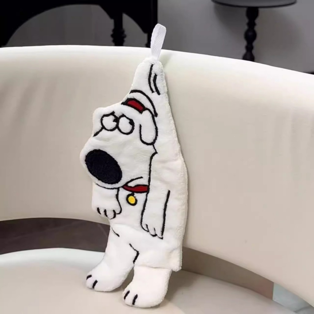 🐶 Khăn lau tay Family Guy Brian dễ thương, chất dày mềm mại, tiện dụng cho phòng tắm & nhà vệ sinh