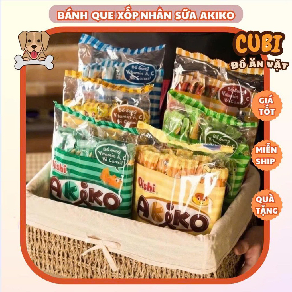 Bánh Que Akiko Oishi (Gói 20 Que), Snack Que Nhân Đủ Vị Akiko Oshi Giòn Tan Thơm Ngon