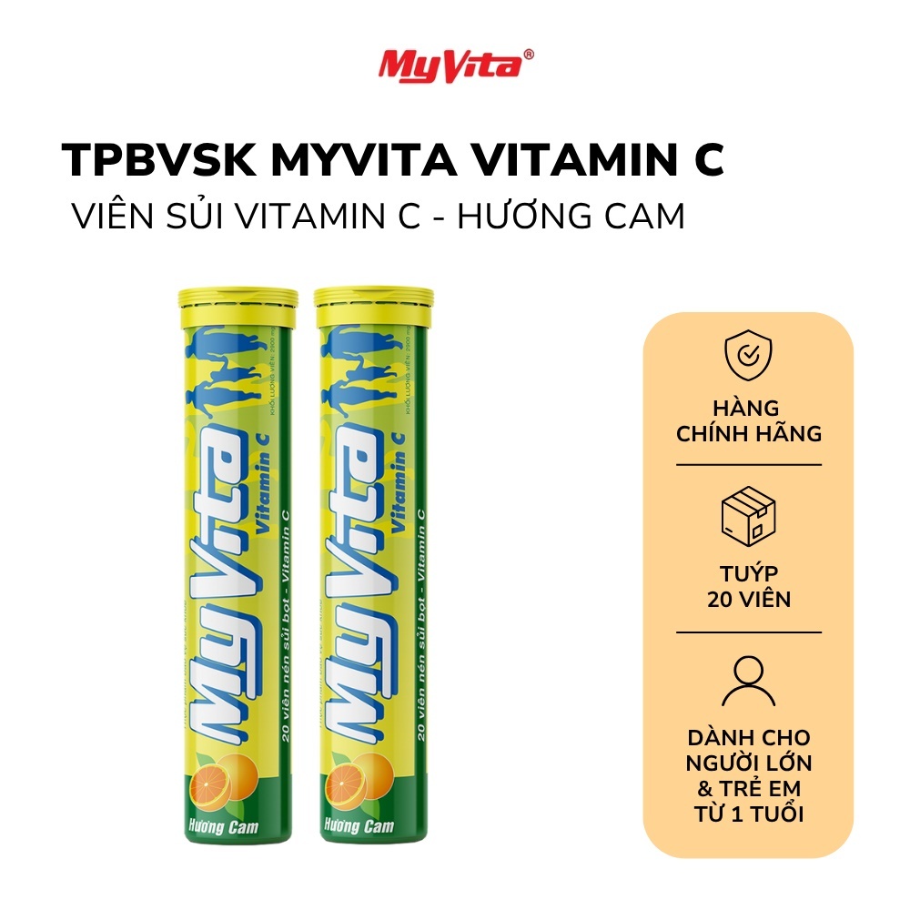 [QUÀ TẶNG KHÔNG BÁN] Viên sủi Vitamin C hương cam - TPBVSK MYVITA VITAMIN C - tuýp 20 viên
