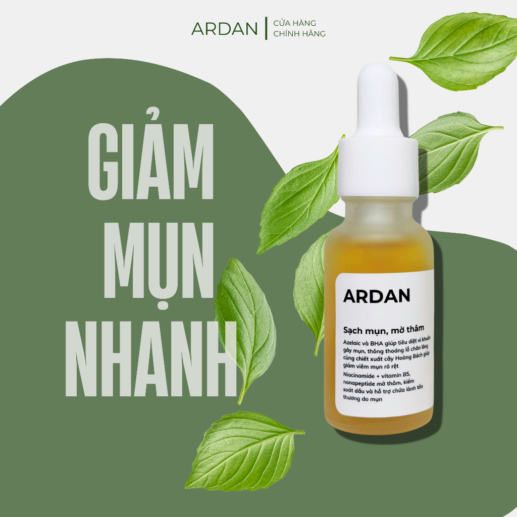 Serum Giảm Mụn, Mờ Thâm ARDAN 20ml - Mụn Viêm, Mụn Ẩn, Mụn Trứng Cá, Mụn Đầu Đen