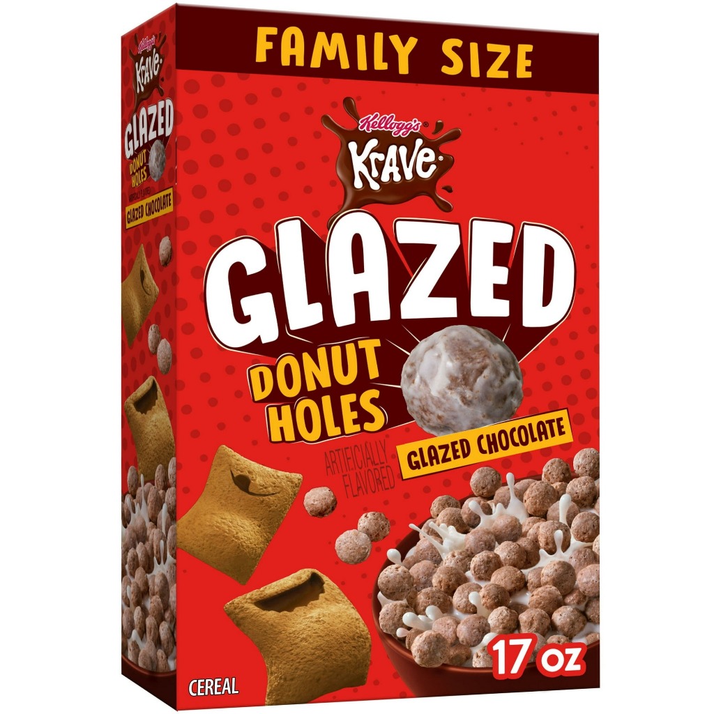 Ngũ cốc (Cereal) Kellogg's Krave Glazed Donut Holes 481gr