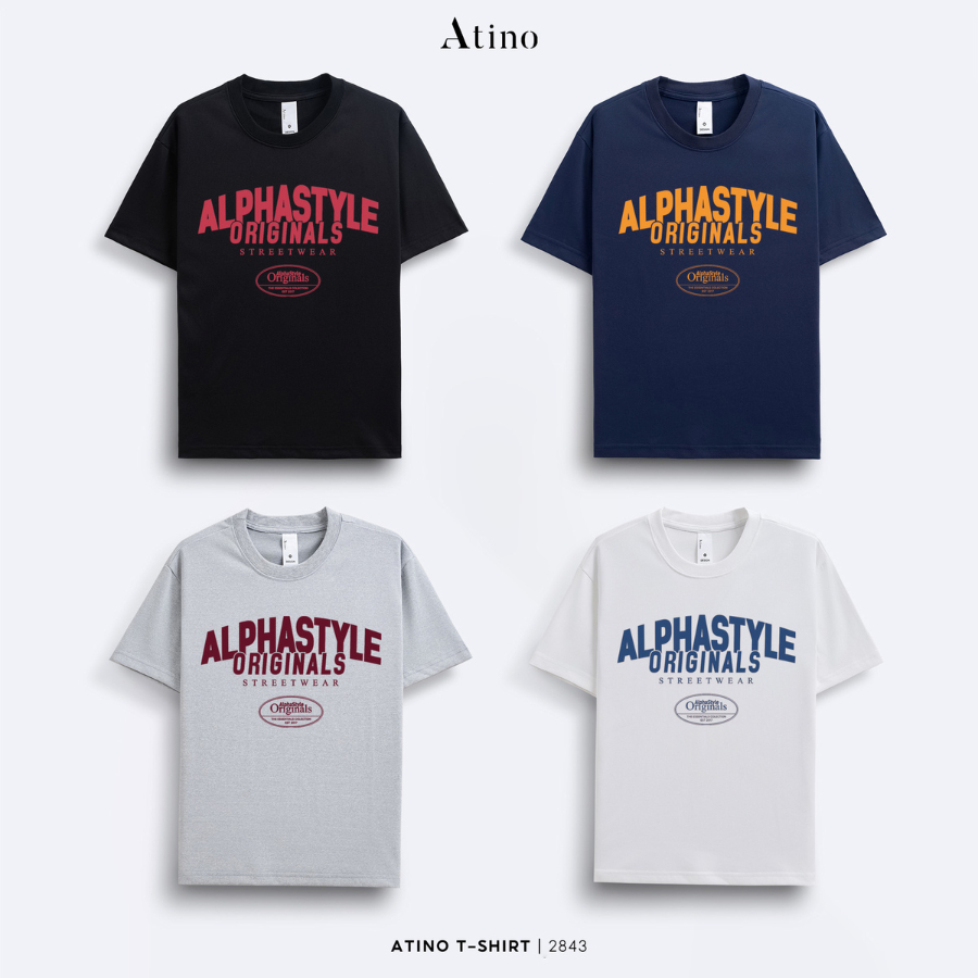 Áo Phông Cổ tròn ATINO, Chất liệu Hạn Chế Nhăn, Hoạ tiết in Năng Động, Trẻ Trung 4.2843