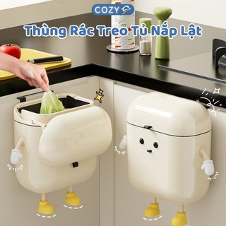  Thùng Rác Treo Tủ Bếp Nắp Lật Thông Minh Dung Tích 12L Thùng Rác Treo Tường Nhà Tắm Họa Tiết Hoạt Hình Rất Thích Decor 