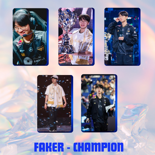 Set 5 card DORAN T1 vô địch CKTG 2025 - Faker-Oner-Doran-Keria-Gumayusi