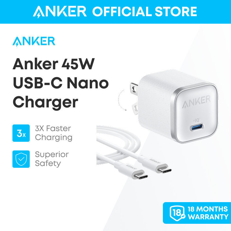 Anker sạc Nano 45W Type C Sạc nhanh, phích cắm nhỏ gọn và có thể gập lại USB C Charger A2692/B2692