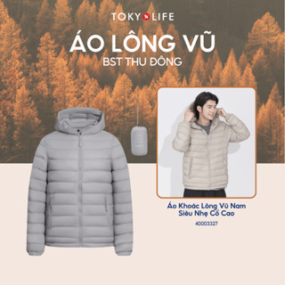  Áo khoác lông vũ nam cao cấp chất liệu lông nhung siêu nhẹ thiết kế  có mũ 40003327_ TOKYOLIFE 