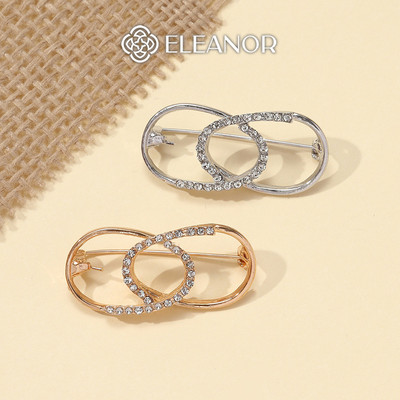 Ghim cài áo nam nữ Eleanor Accessories hình học đính đá phụ kiện thời trang trâm cài 10938