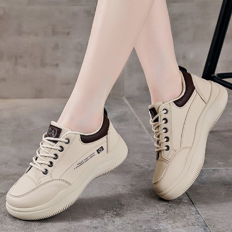 Giày thể thao nữ da mềm phối màu đế cao su non- Q820