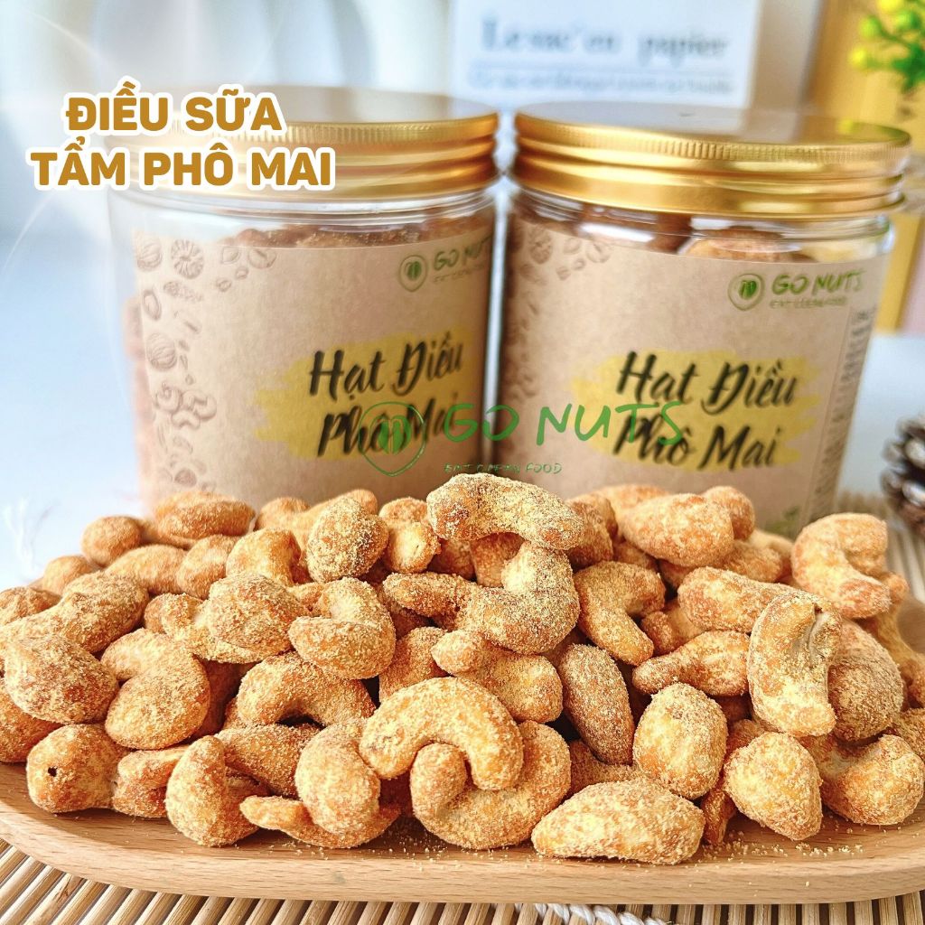 Hạt điều phô mai GO NUTS hộp 250g, hạt to đều, vị đậm đà thơm béo