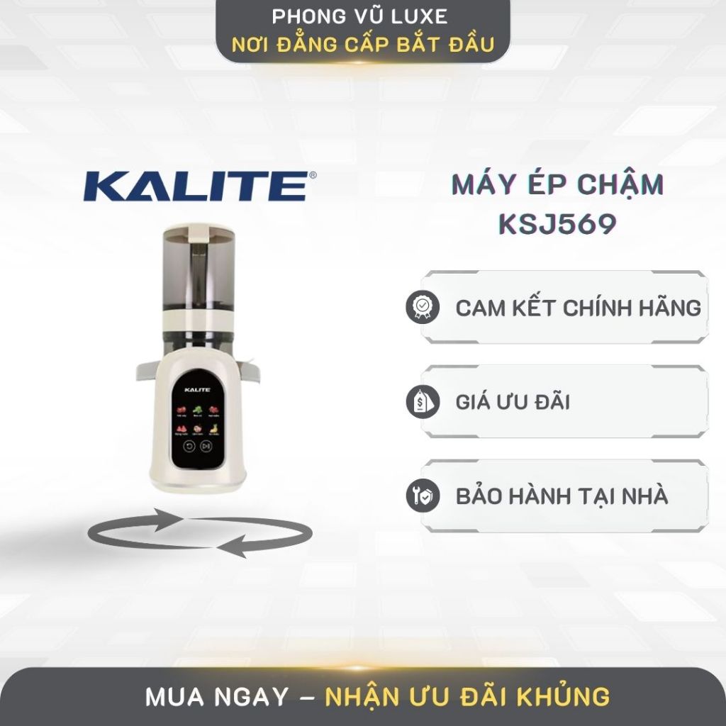 Máy Ép Trái Cây Kalite KSJ569 – Công Nghệ Trục Vít Chậm, Giữ Vitamin Tối Đa