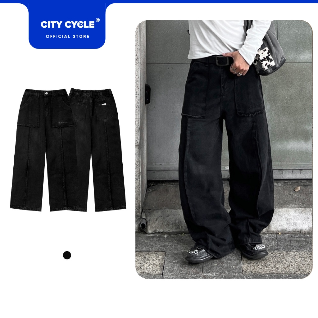 Quần jeans ống rộng nam nữ quần bò Local Brand Chính Hãng City Cycle Quần jeans Side Walk
