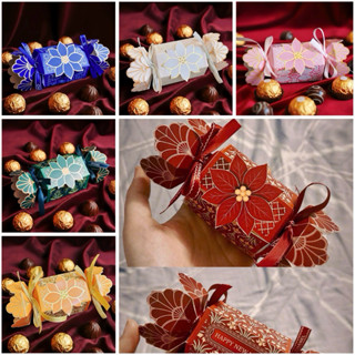    Dây trơn  set 10 vỏ kẹp nơ hoa vip – mẫu mới 2026 | gói quà tết – đựng kẹo bánh socola 