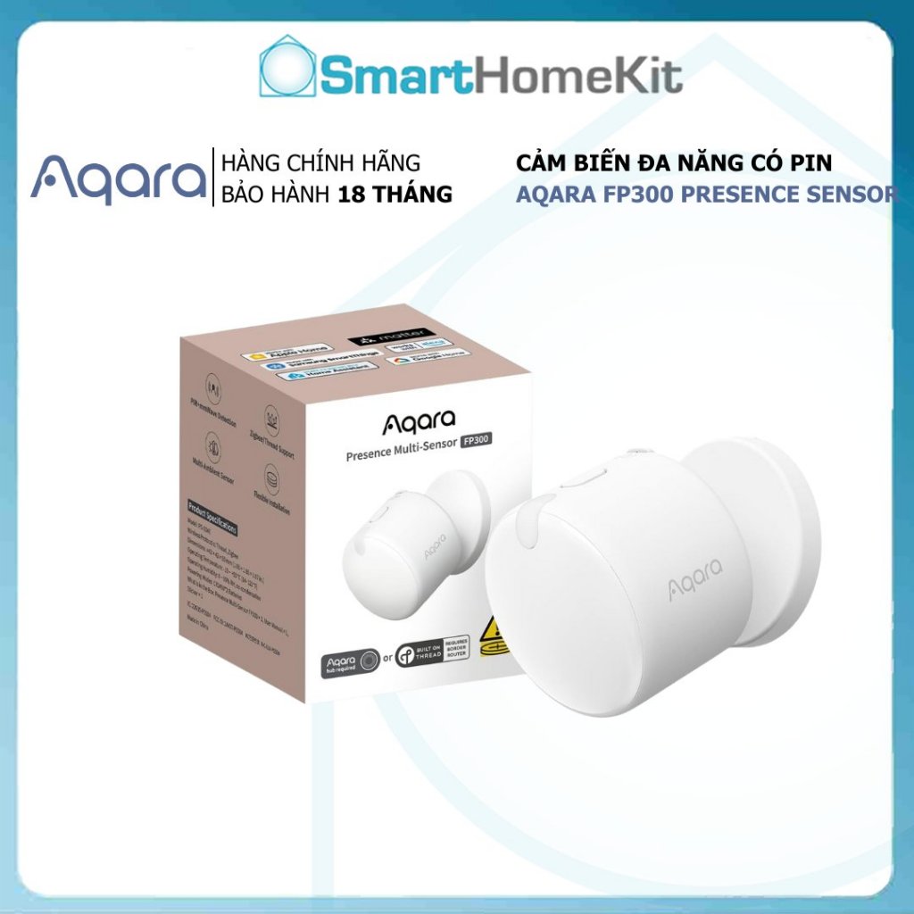 Cảm biến hiện diện Aqara FP300 Presence Multi-Sensor tích hợp hợp cảm biến nhiệt độ, độ ẩm, ánh sáng