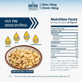 Hạt Thông Nhân Tươi Nhập Khẩu Mỹ – Ăn Vặt, Salad, Sốt Pesto, Pine Nuts, The Nuts Valley 