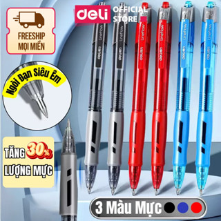[X3 MỰC] Bút mực gel bấm bút gel béo văn phòng Deli mực đen/xanh/đỏ S08 ngòi 0.5mm học sinh mực đều nét chữ đẹp