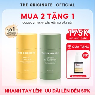   MUA 2 TẶNG 1  Combo 2 Thanh lăn mặt nạ đất sét Hyalu-C và Mugwort The Originote làm săn chắc dan lột mụn đầu đen Trắng 