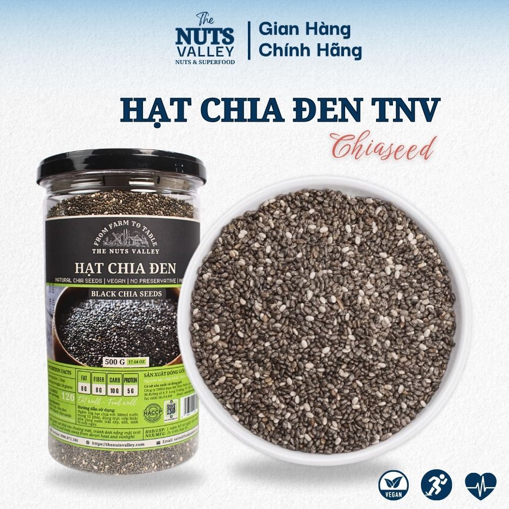 Hạt Chia Đen – Nguyên Chất, Giàu Omega 3, Eat Clean, Chia Seed, The Nuts Valley 