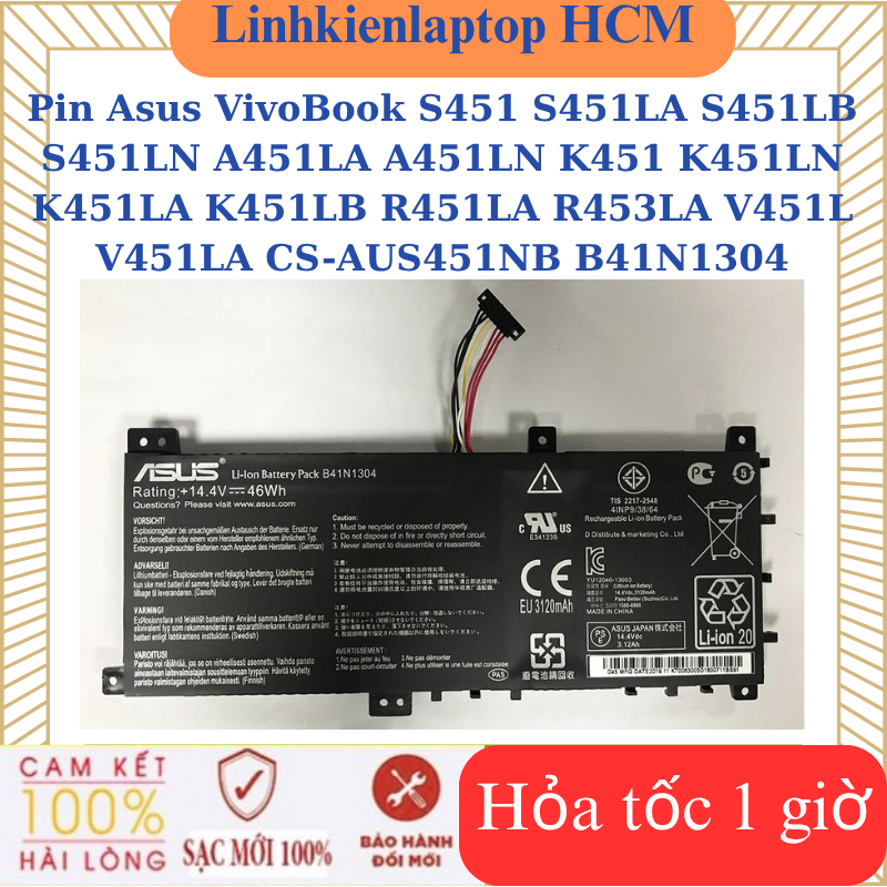 Pin Asus VivoBook S451 S451LA S451LB S451LN A451LA A451LN K451 K451LN K451LA K451LB R451LA R453LA V4