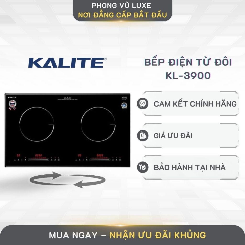 Bếp Từ Đôi Kalite KL-3900 – Nấu Mọi Món, Điều Chỉnh Nhiệt Chính Xác, Sang Trọng