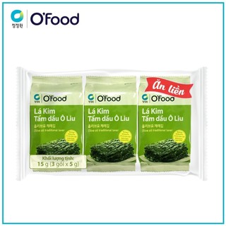 Lá kim tẩm dầu oliu ăn liền Ofood lốc 3 gói*5g ( 1 thùng 24 lốc)