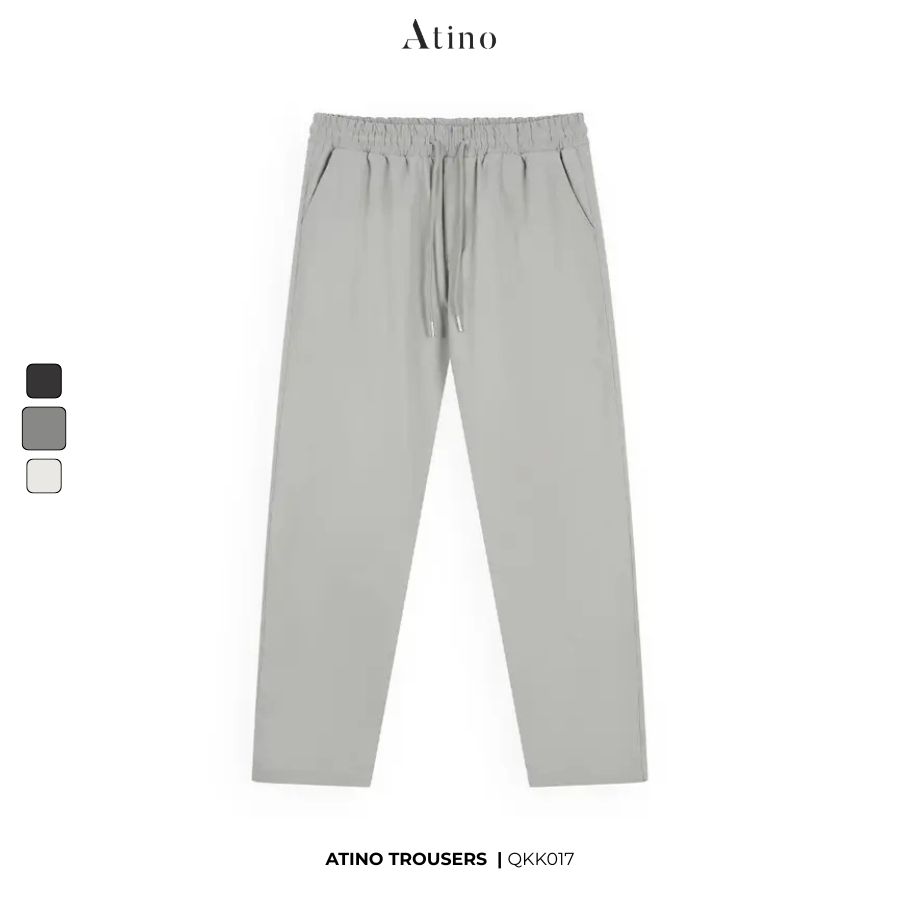 Quần Kaki Dài ATINO cạp chun LOOSE BASIC, Thoải Mái, Hạn Chế Nhăn 3.QKK017