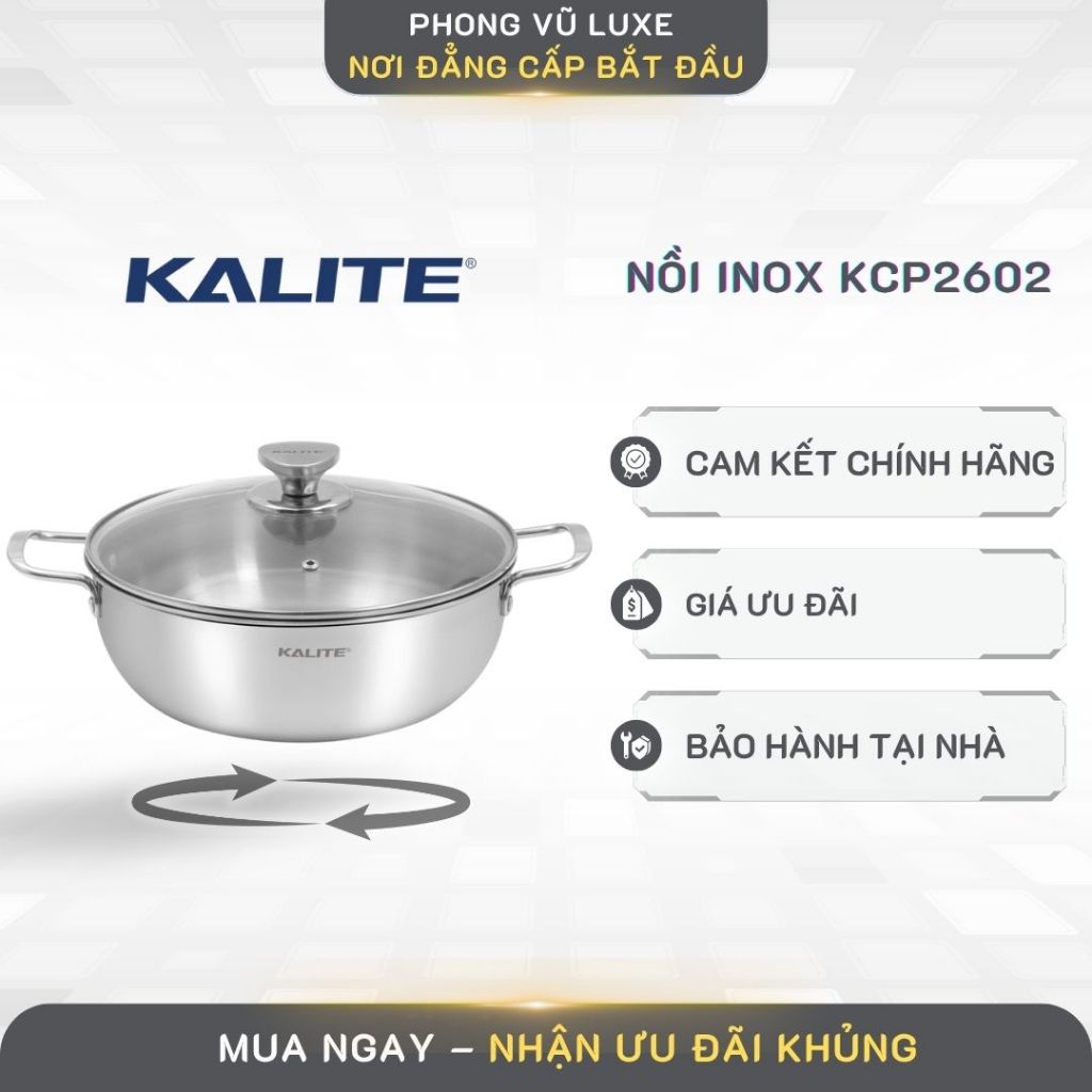 Nồi Inox Kalite KCP2602 24cm – Giữ Trọn Dinh Dưỡng, Phù Hợp Mọi Loại Bếp