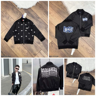  áo khoác gió bé trai thêu logo hàng 2 lớp thiết kế sành điệu phong cách boy phố 