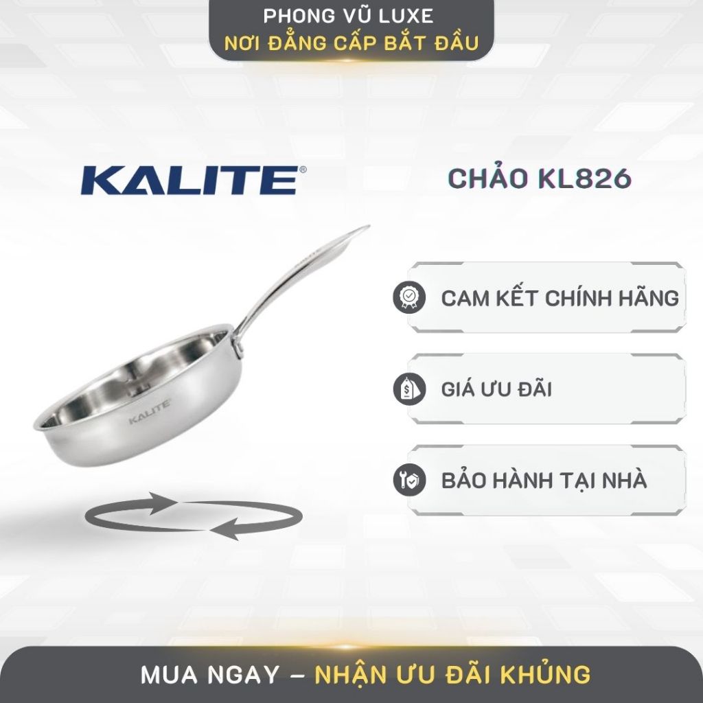 Chảo Inox Kalite KL826 – Thiết Kế Liền Khối, Chống Dính Tốt, An Toàn Thực Phẩm