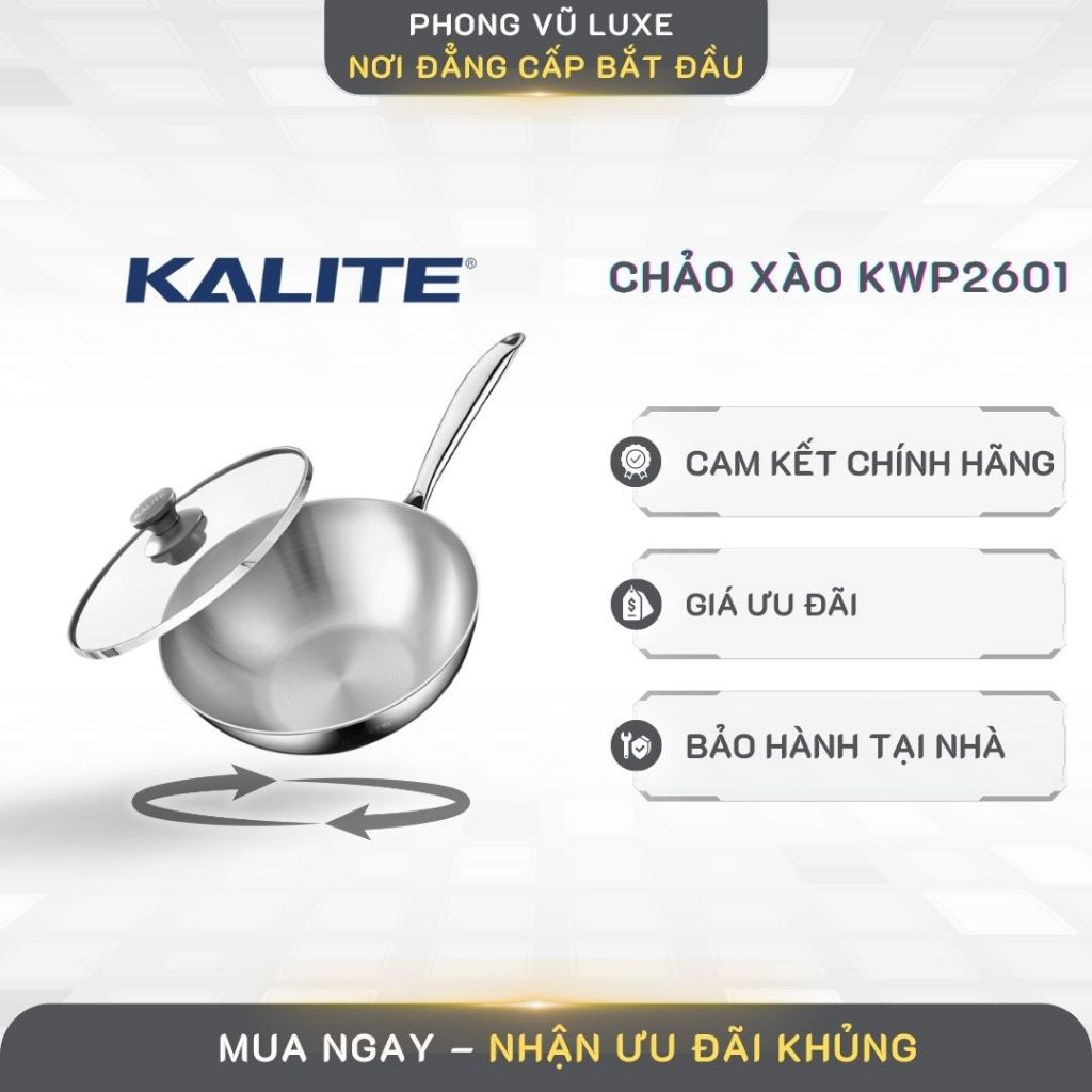 Chảo Inox Kalite KWP2501/KWP2601 – Lòng Sâu, Phù Hợp Xào, Kho, Nấu Canh