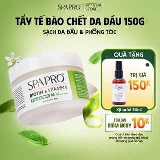  Tẩy Tế Bào Chết Da Đầu Vitamin E & Biotin SPAPRO 150G & 350G Sạch Da Đầu Phồng Tóc 
