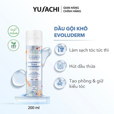 Dầu gội khô phồng tóc Evoluderm, Xịt tóc khô chống bết tóc, làm sạch tóc dầu cho mái tóc bồng bềnh