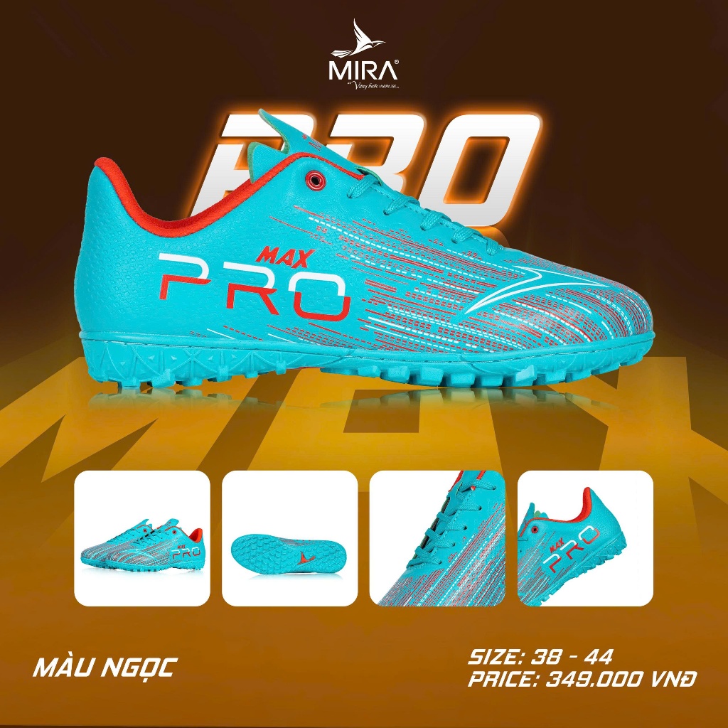 [BLACK FRIDAY] Giày Đá Bóng MIRA PRO MAX May Đế Chắn Chắn, Chống Trượt, Bám Sân Tốt