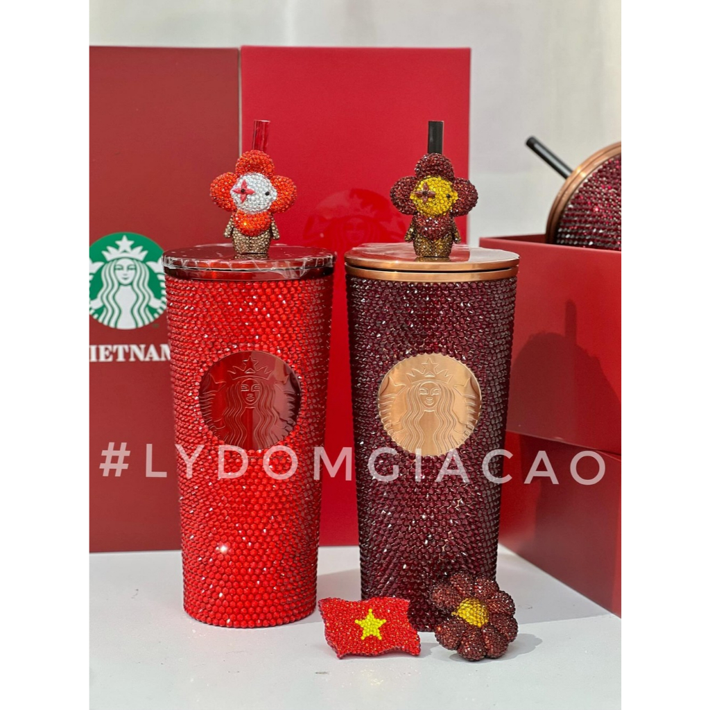 STOPPER LY STARBUCKS LV VIVIENNE ĐÍNH ĐÁ CUSTOM BY LYDOMGIACAO