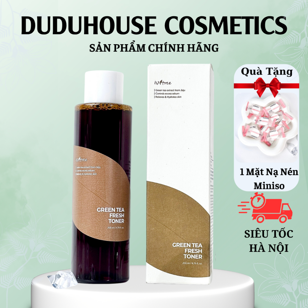 Nước hoa hồng trà xanh Isntree Green Tea Fresh Toner 200ml Duduhouse