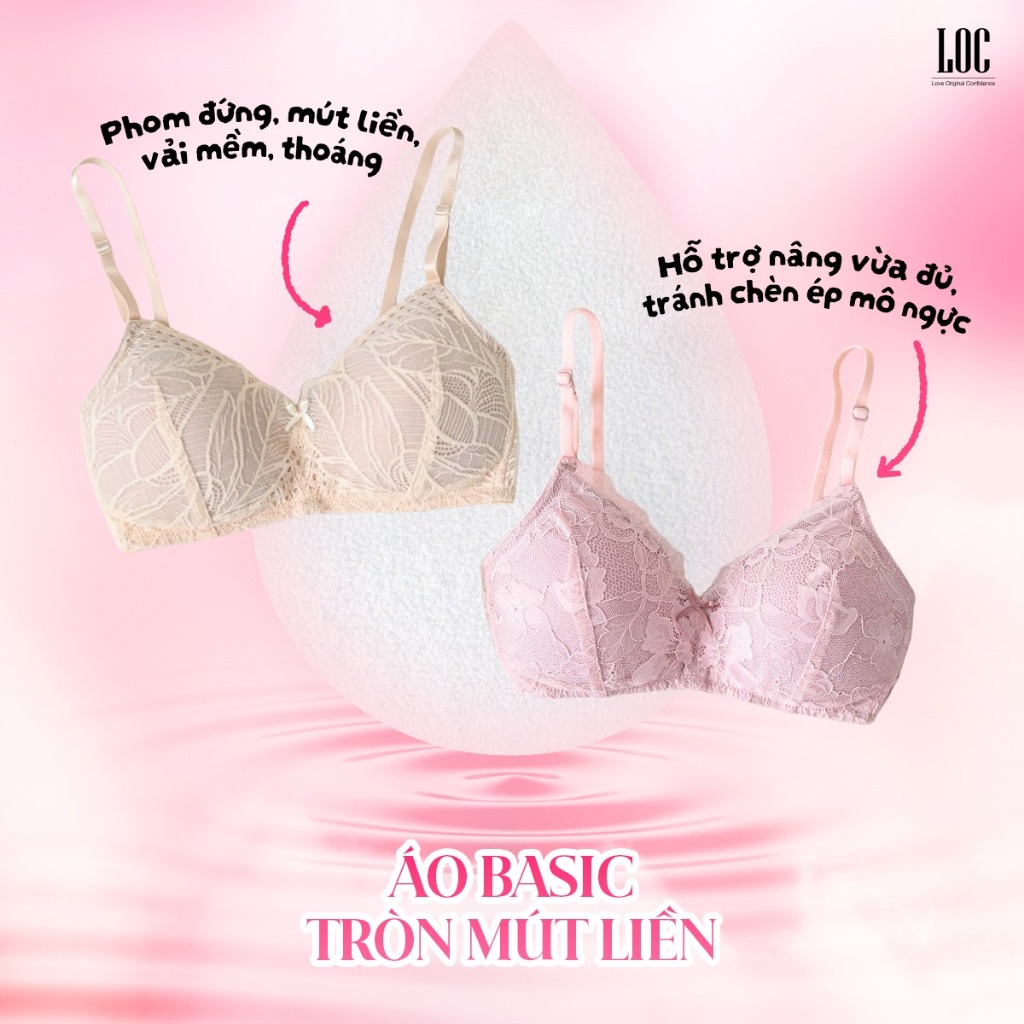 Áo ngực ren không gọng mút liền, BSTRLN cơ bản, nhẹ nhàng, nữ tính đi học đi làm LOC | BigBuy360 - bigbuy360.vn