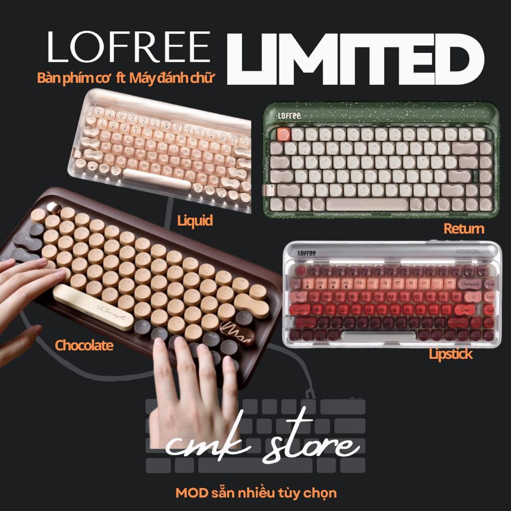Bàn Phím Cơ Retro Classic - Lofree - Các Bản Giới Hạn - Limited - Lipstick - Liquid - Smiley - Choco