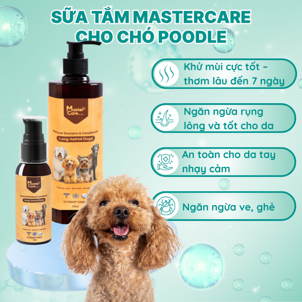 Sữa tắm cho Chó Poodle MasterCare Thơm lâu, khử mùi hôi chó, mượt lông, không cay mắt