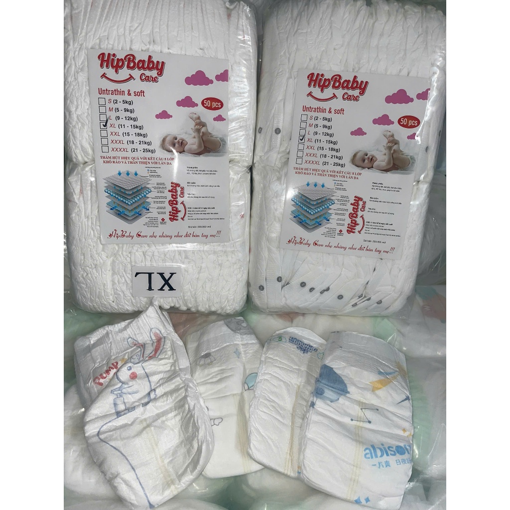Combo 100 miếng bỉm dán Hipbaby care