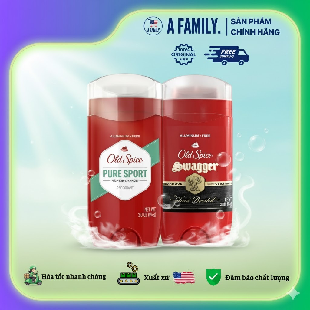 Lăn khử mùi Old Spice Swagger Pure Sport Nam 85g - HÀNG MỸ MẪU MỚI